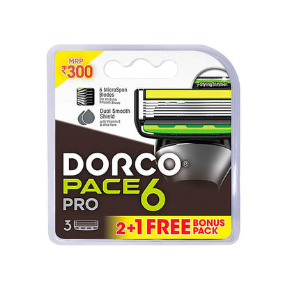 Dorco Pace 6 Pro Cartridge, Pack of 3