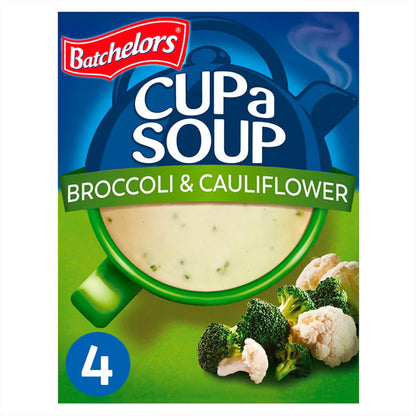 Batchelors - Cup A Soup Broccoli & Cauliflower | Instant Vegetable Soup Sachets Pack of 4 (101g)