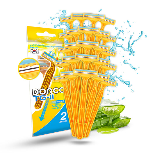Dorco TG710 (with Lubrastrip) Pack of 2 (Yellow) Pack of 24