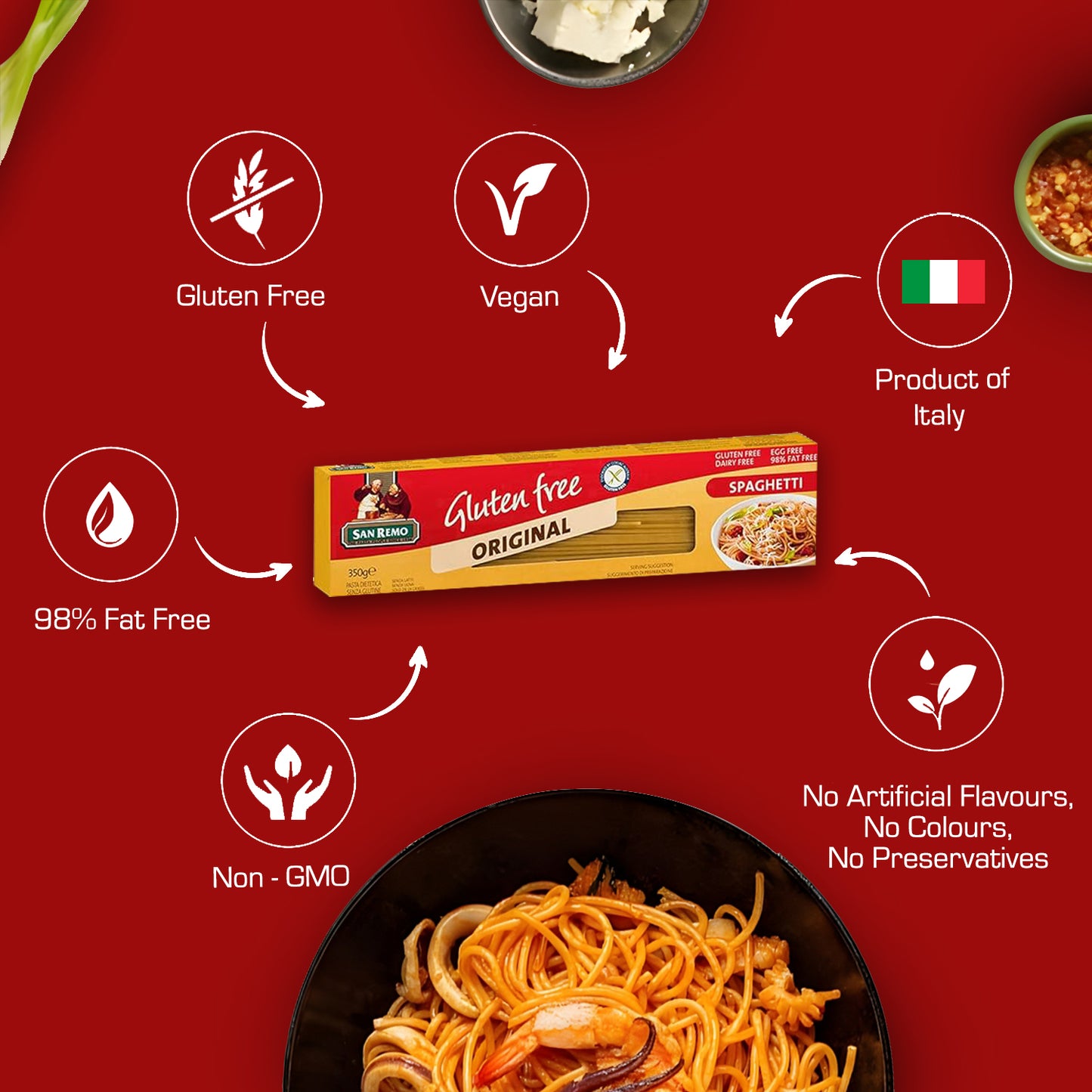 San remo Gluten Free Spaghetti Pasta, 350g