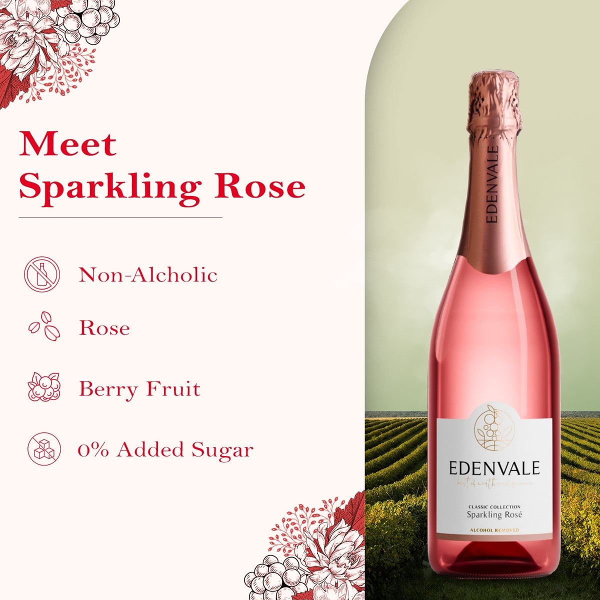 Edenvale Non Alcoholic Sparkling Rosé Wine 750ml