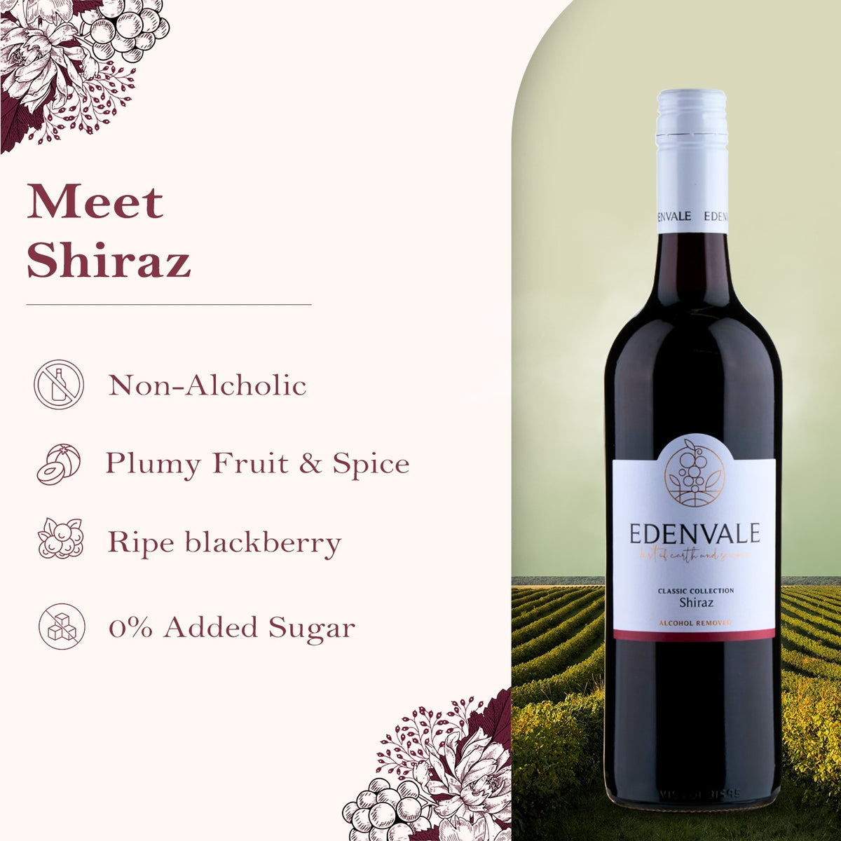 Edenvale Non Alcoholic Shiraz Wine 750ml