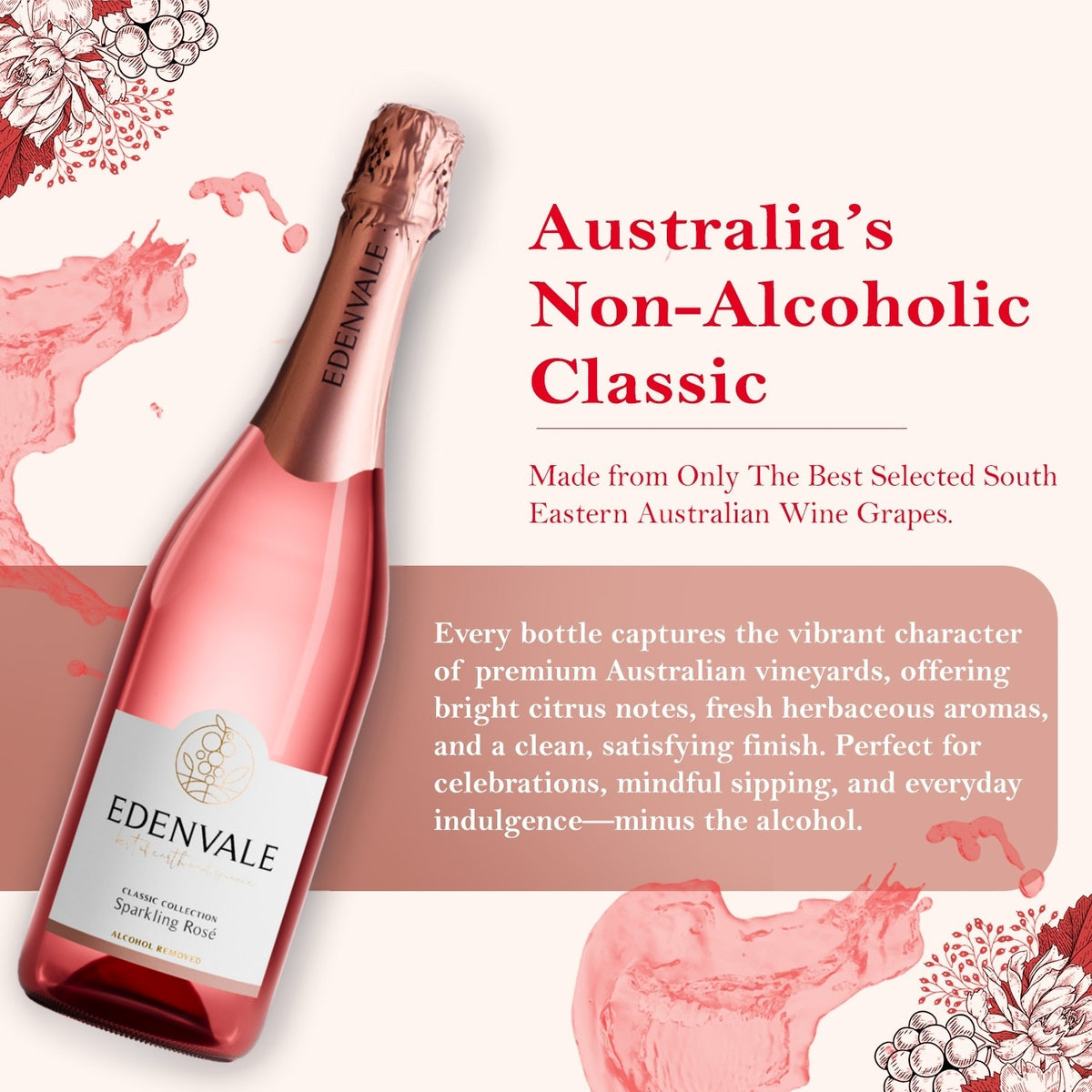 Edenvale Non Alcoholic Sparkling Rosé Wine 750ml