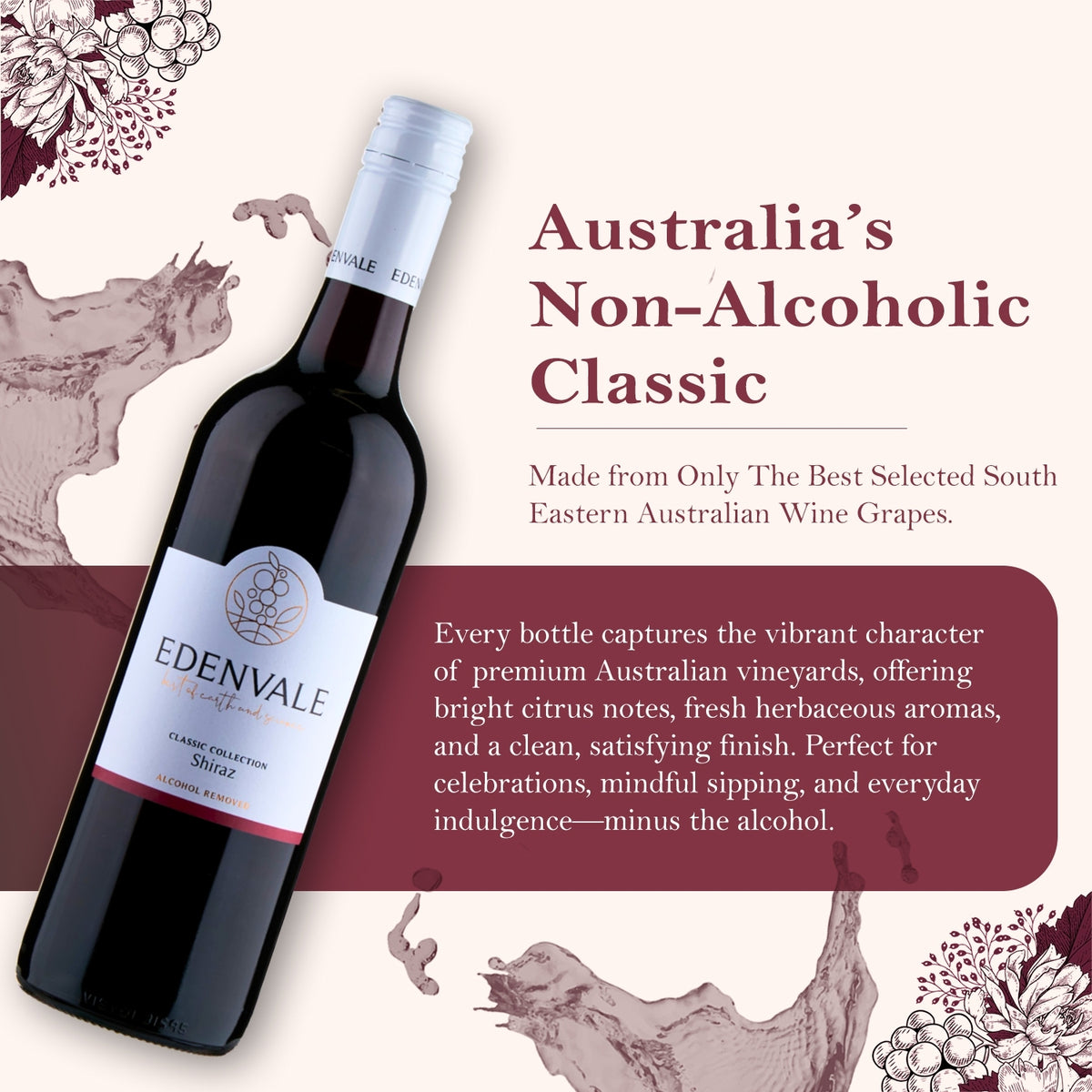 Edenvale Non Alcoholic Shiraz Wine 750ml