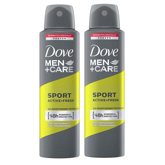 Dove Men+Care Sport Active+ Dry Spray Deodorant 150 ml Pack of 2