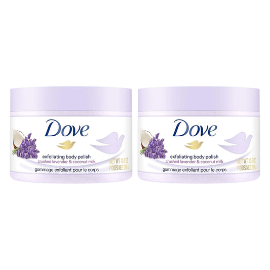 Dove Exfoliating Body Polish Lavender & Coconut Milk 298g Pack of 2