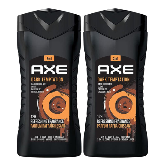 Axe Dark Temptation 3-in-1 Body Face Hair Wash 250 ml Pack of 2
