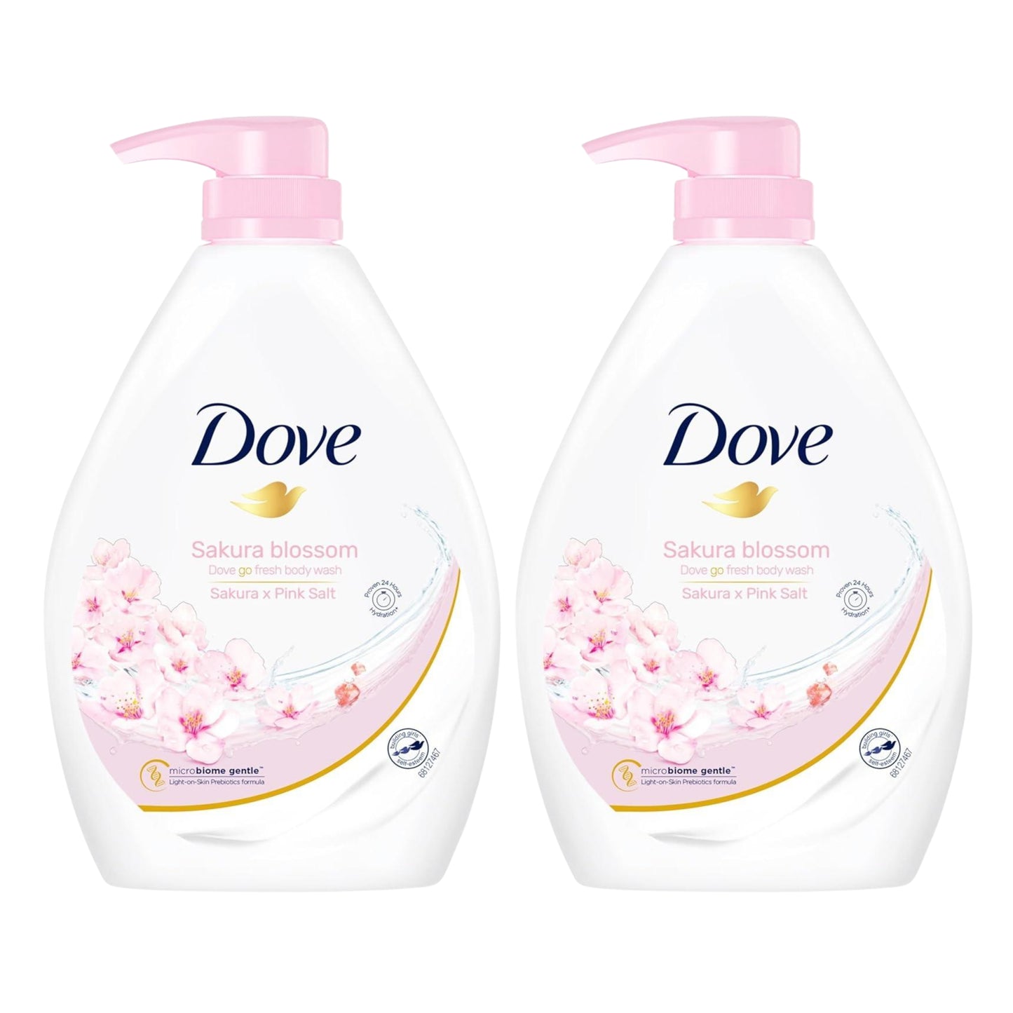 Dove Refreshing Sakura Blossom Body Wash 1L Pack of 2