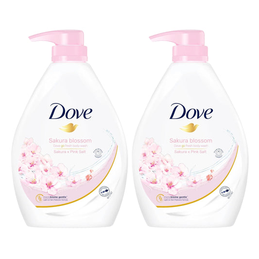 Dove Refreshing Sakura Blossom Body Wash 1L Pack of 2