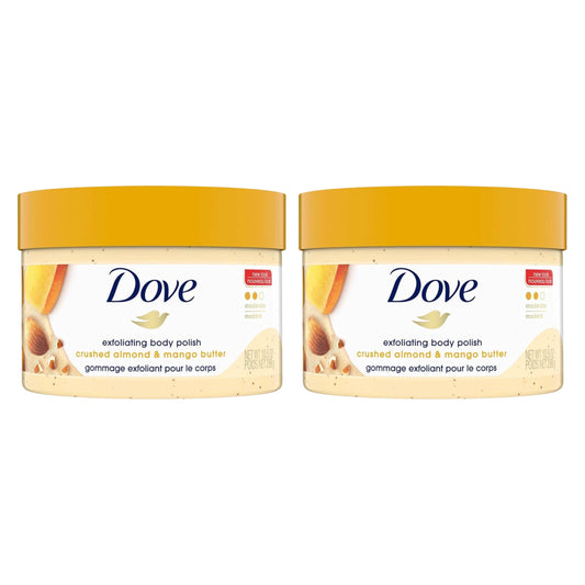 Dove Exfoliating Body Polish Almond & Mango Butter 298g Pack of 2