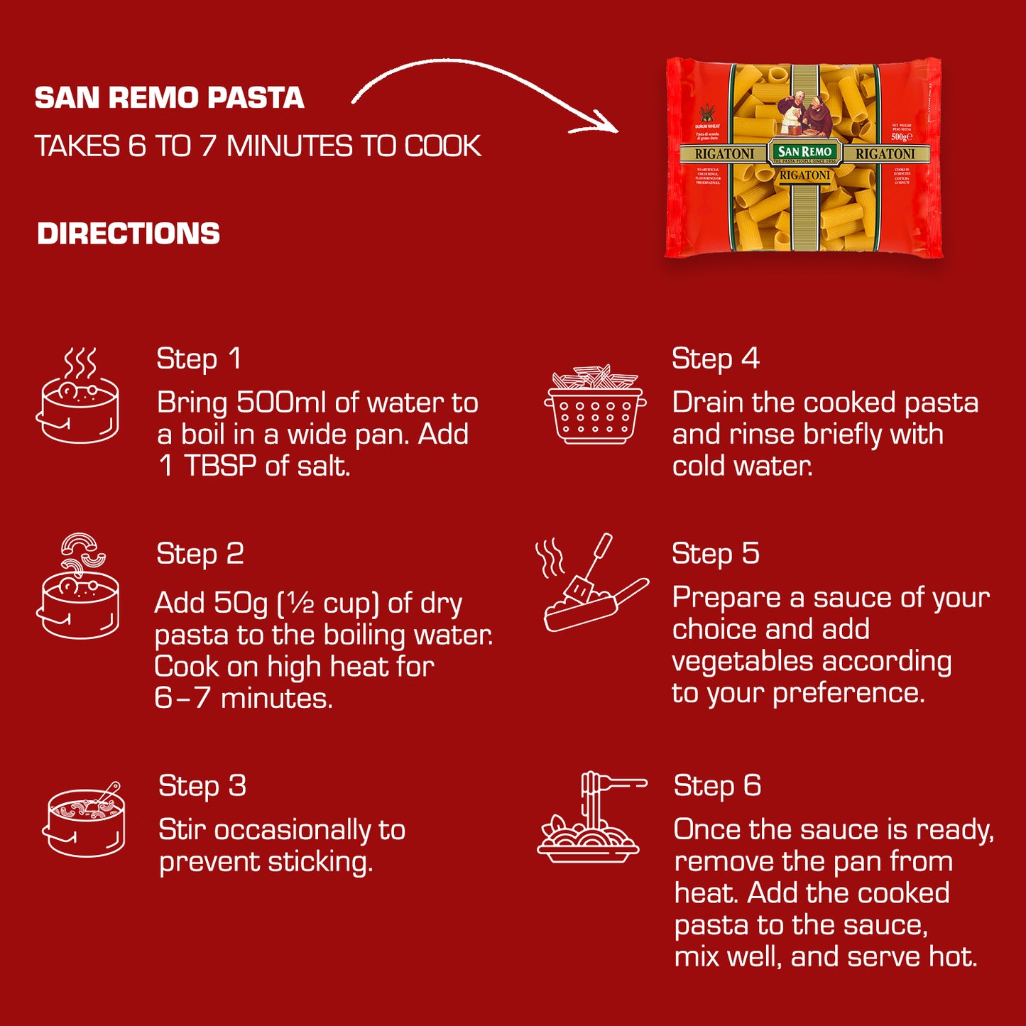 San Remo - Rigatoni Pasta (500g)