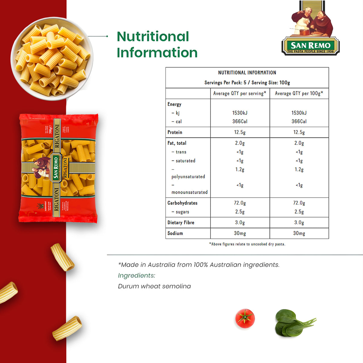 San Remo - Rigatoni Pasta (500g)