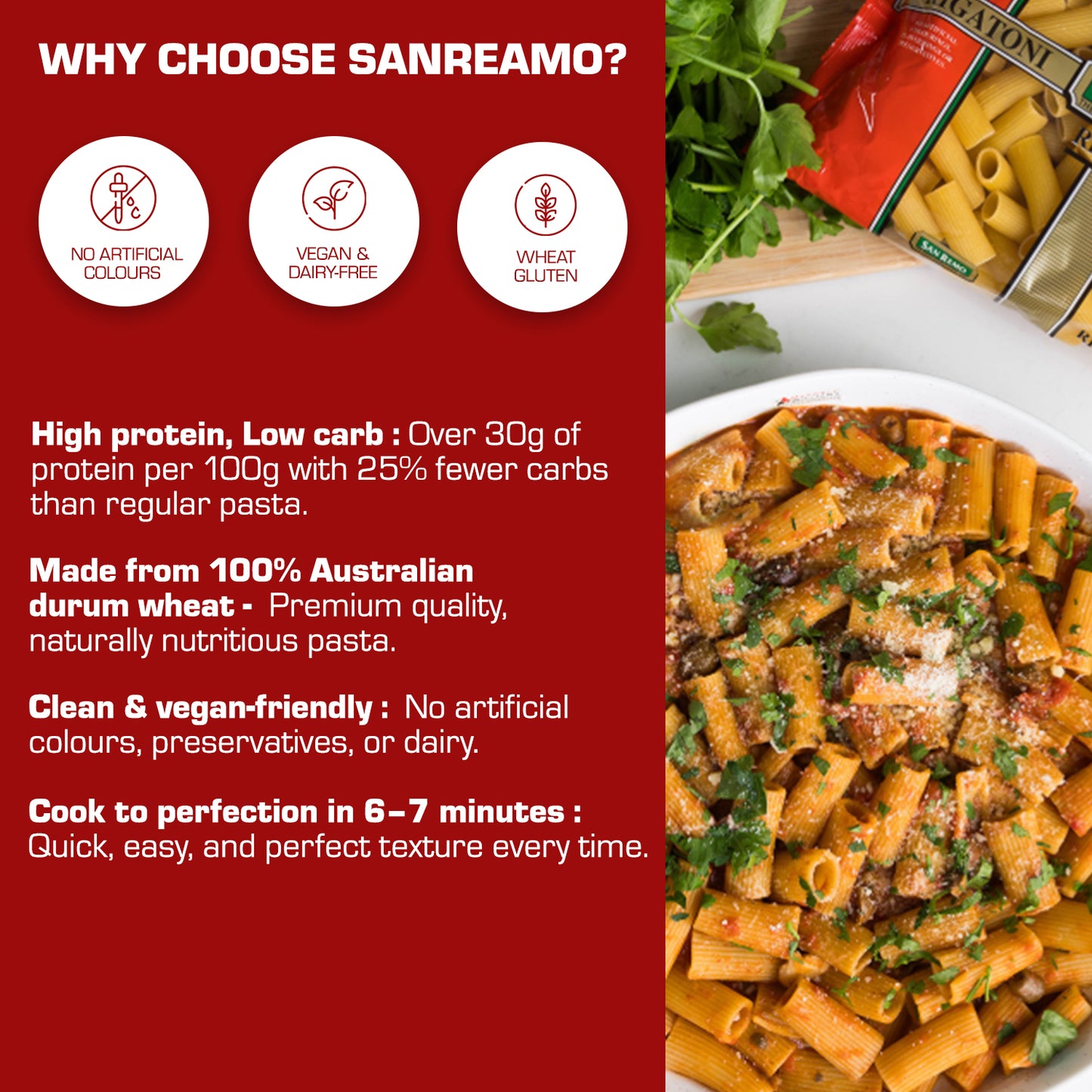 San Remo Rigatoni Pasta, 500g