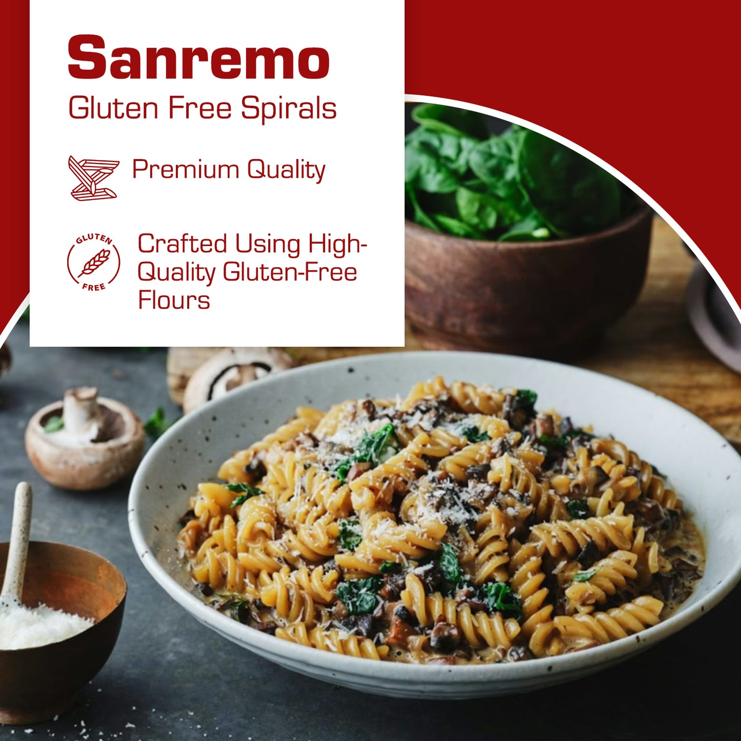 San Remo Gluten Free Spirals Pasta, 350g
