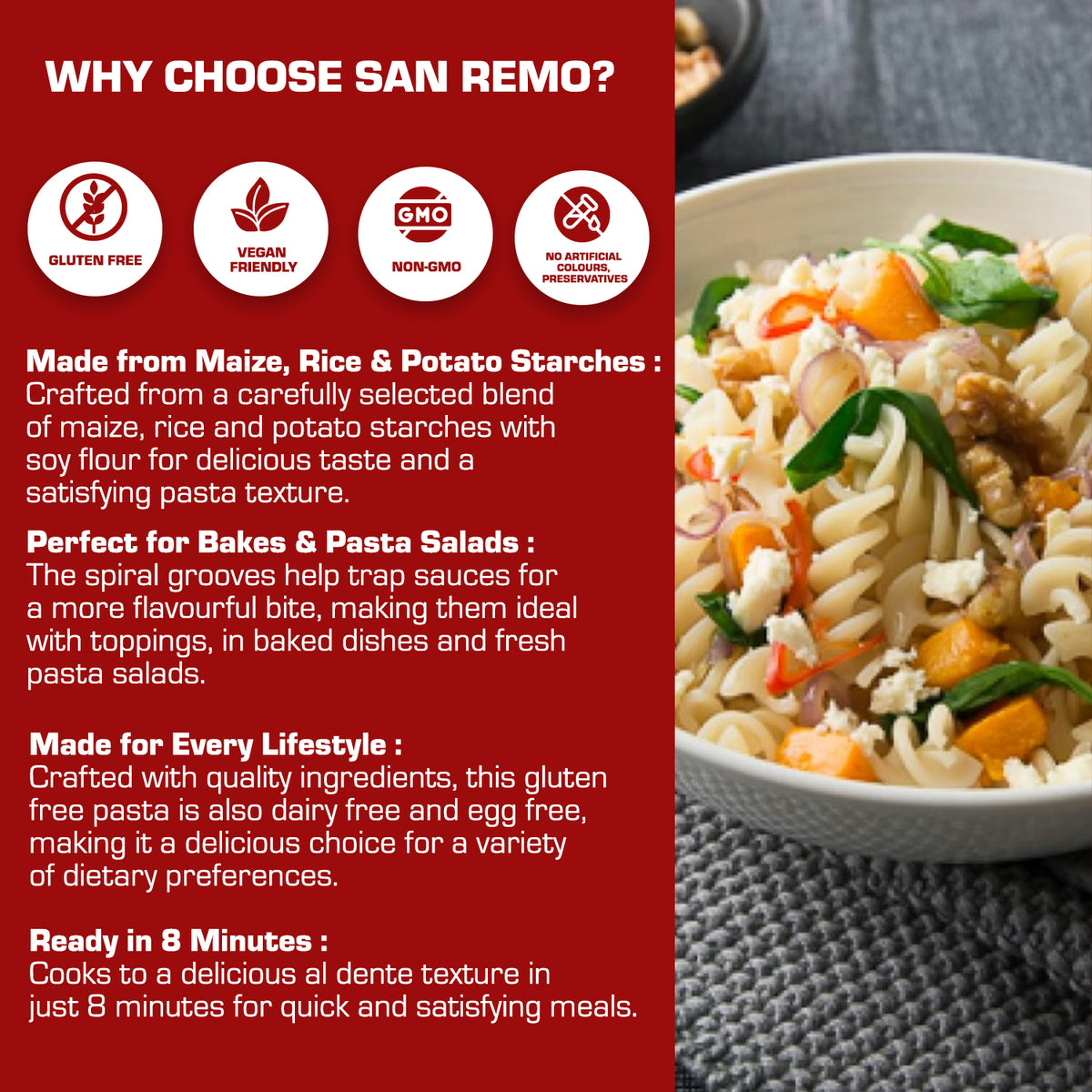 San Remo - Gluten Free Spirals Pasta (350g)