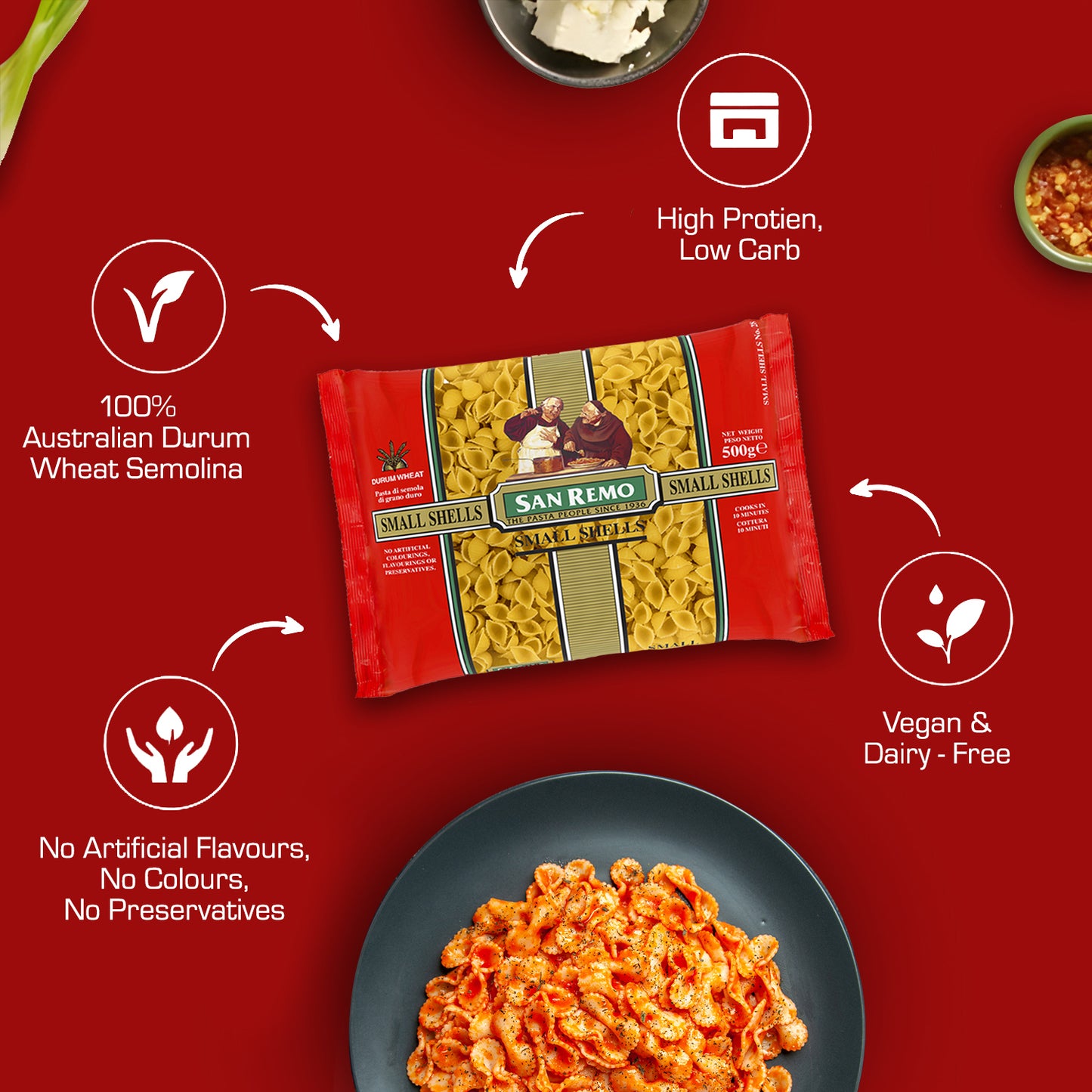 San Remo Small Shells Pasta, 500g