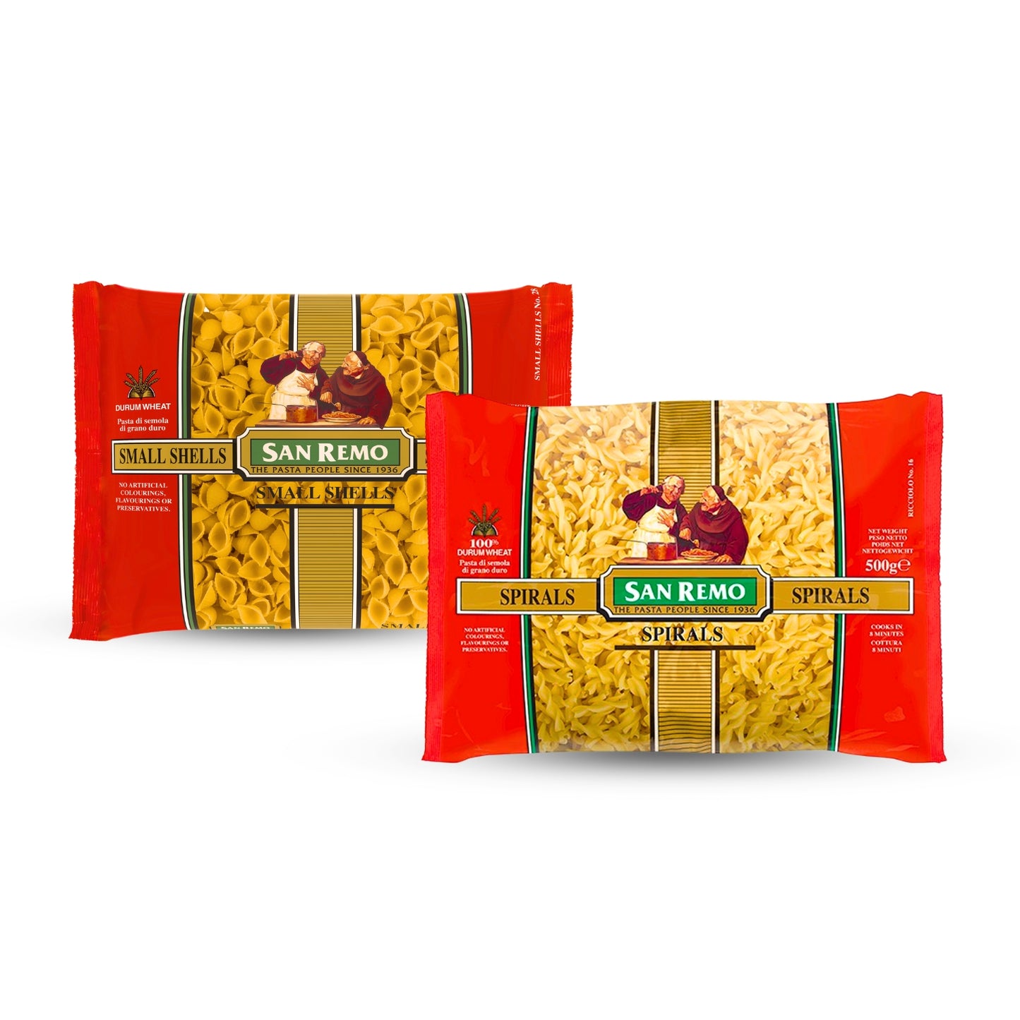 San Remo 2-Pack — Veg Spirals + Small Shells