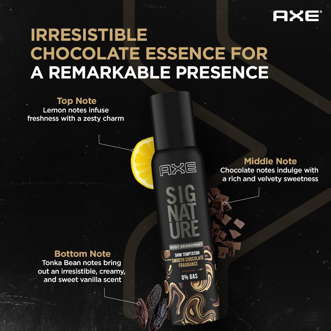 Axe Signature Dark Temptation No Gas Deodorant 154 ml Pack of 2