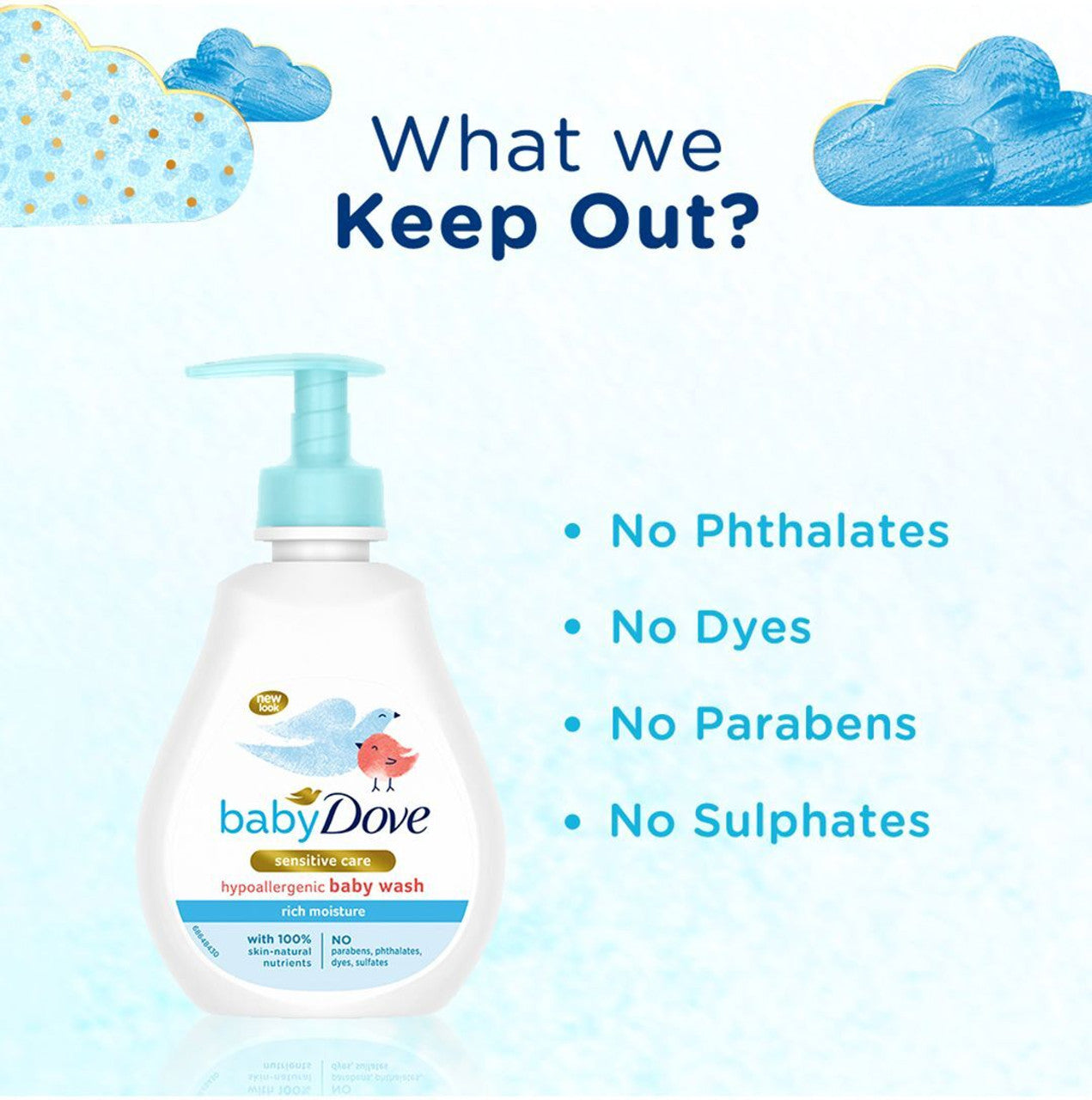 Baby Dove Rich Moisture Hair to Toe Baby Wash - 200ml & 400ml