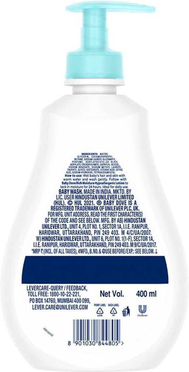 Baby Dove Rich Moisture Hair to Toe Baby Wash - 200ml & 400ml