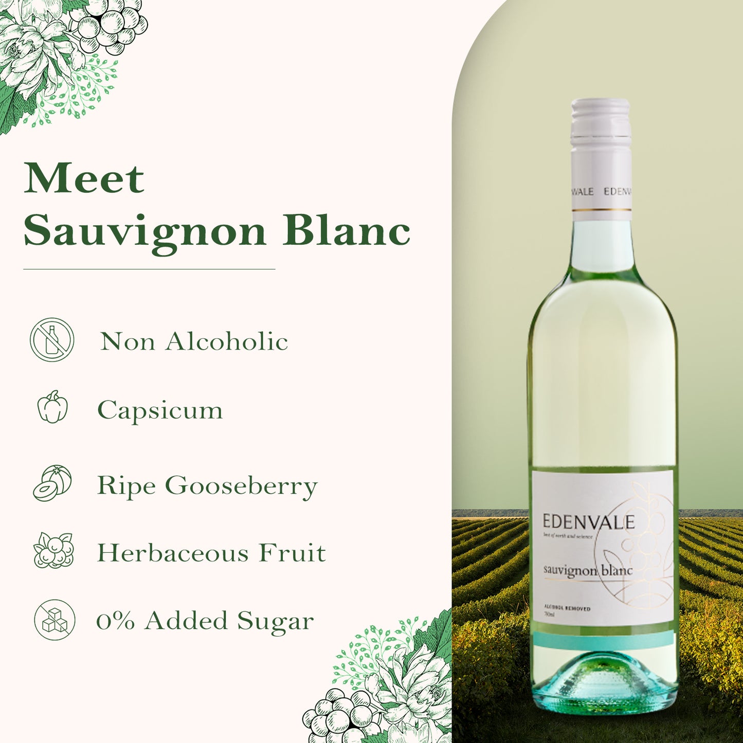 Edenvale - Non Alcoholic Sauvignon Blanc Wine (750ml)