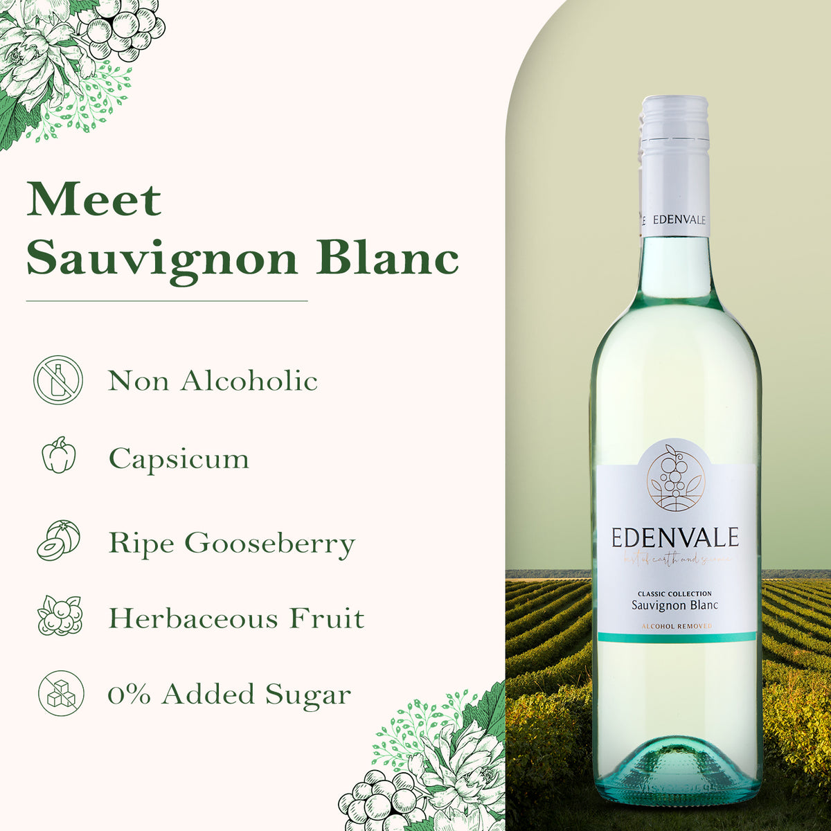 Edenvale Non Alcoholic Sauvignon Blanc Wine 750ml