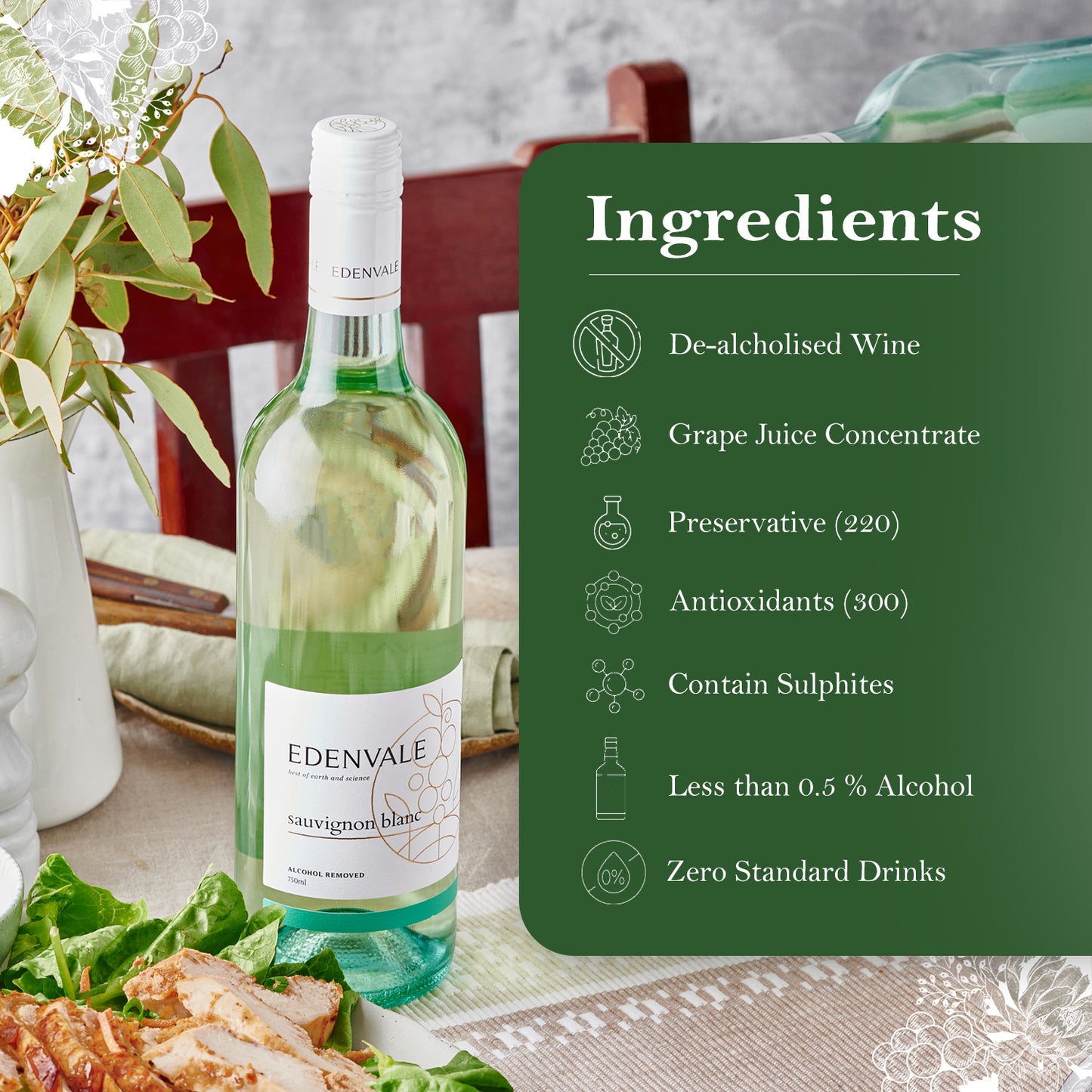 Edenvale Sauvignon Blanc 750 ml Non Alcoholic Wine