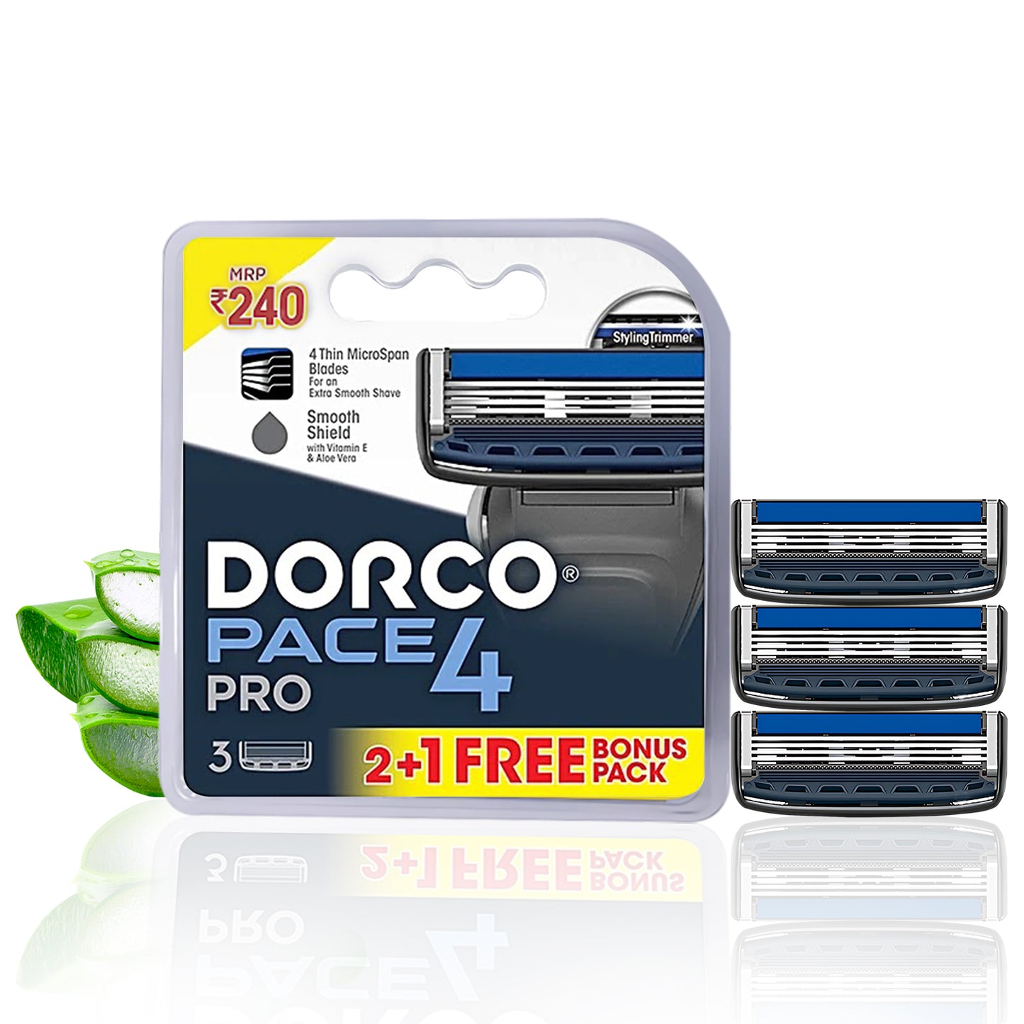 Dorco Pace 4 Pro Cartridge, Pack of 3