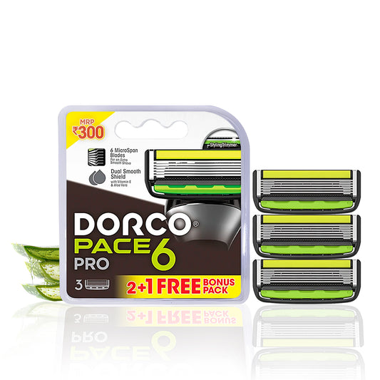 Dorco Pace 6 Pro Cartridge, Pack of 3