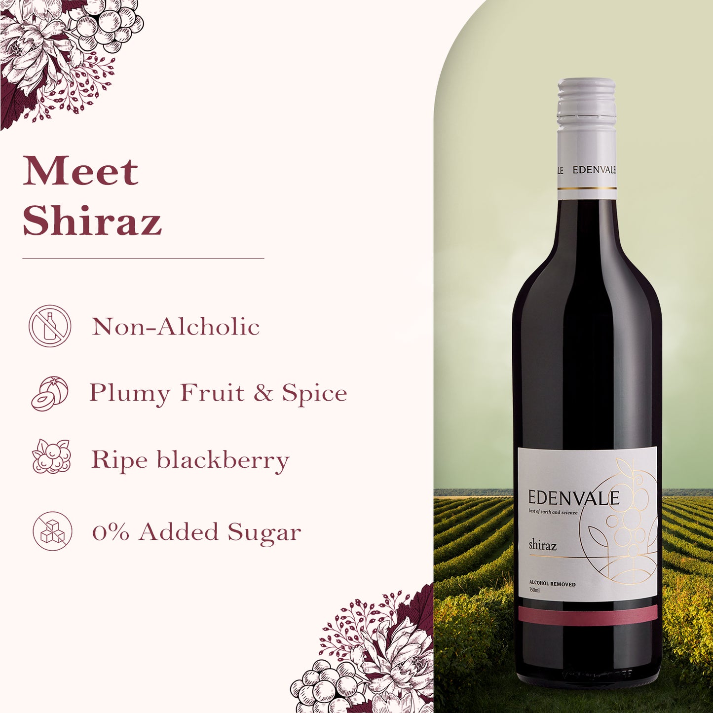 Edenvale Shiraz 750 ml Non Alcoholic Wine
