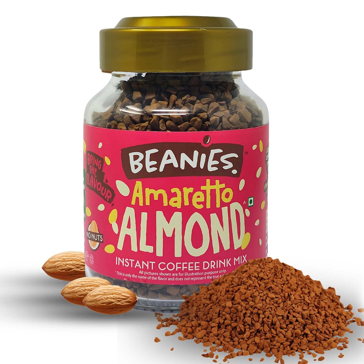 Beanies Amaretto Almond Flavour Instant Coffee, 50g