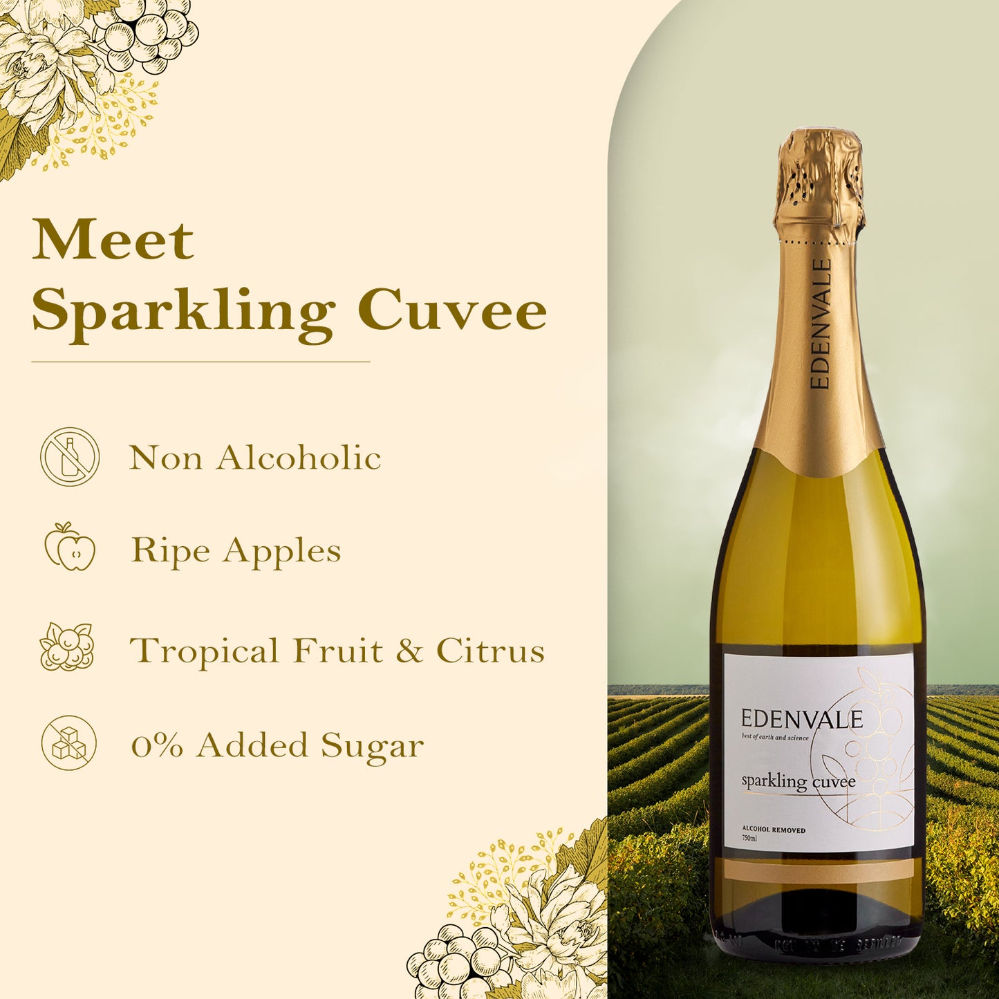 Edenvale - Non Alcoholic Sparkling Cuvee Wine (750ml)