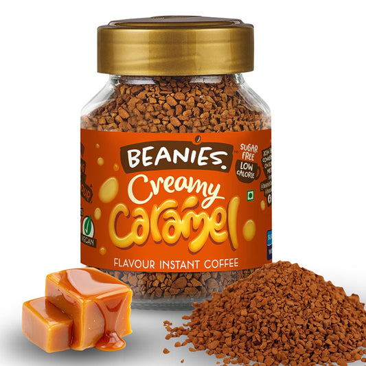 Beanies Creamy Caramel Flavour Instant Coffee, 50g