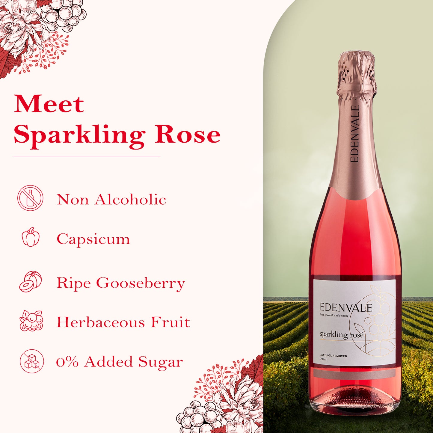 Edenvale - Non Alcoholic Sparkling Rosé Wine (750ml)