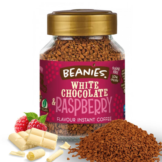 Beanies White Chocolate and Raspberry Flavour Instant Coffee, 50g