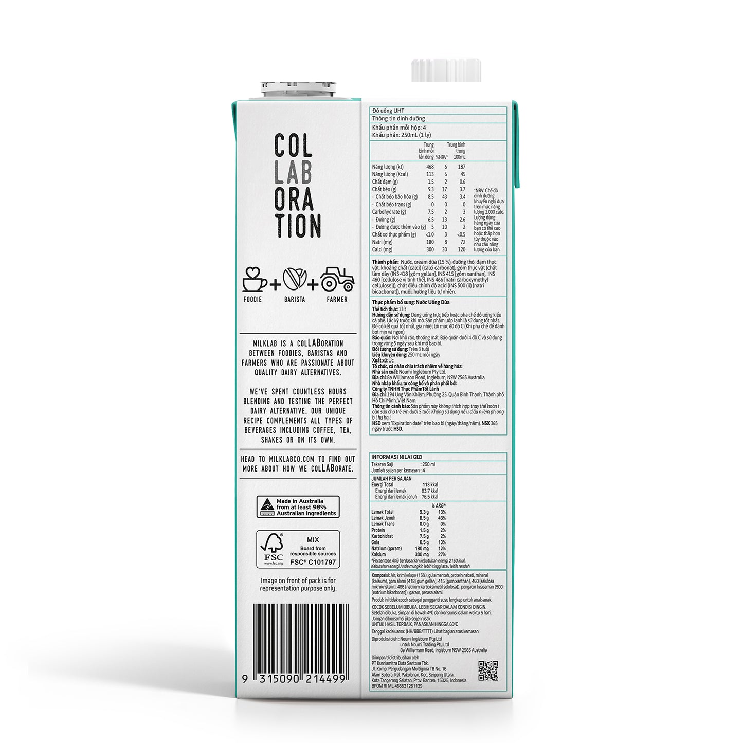 MILKLAB Coconut Milk | Lactose-Free & Barista-Ready
