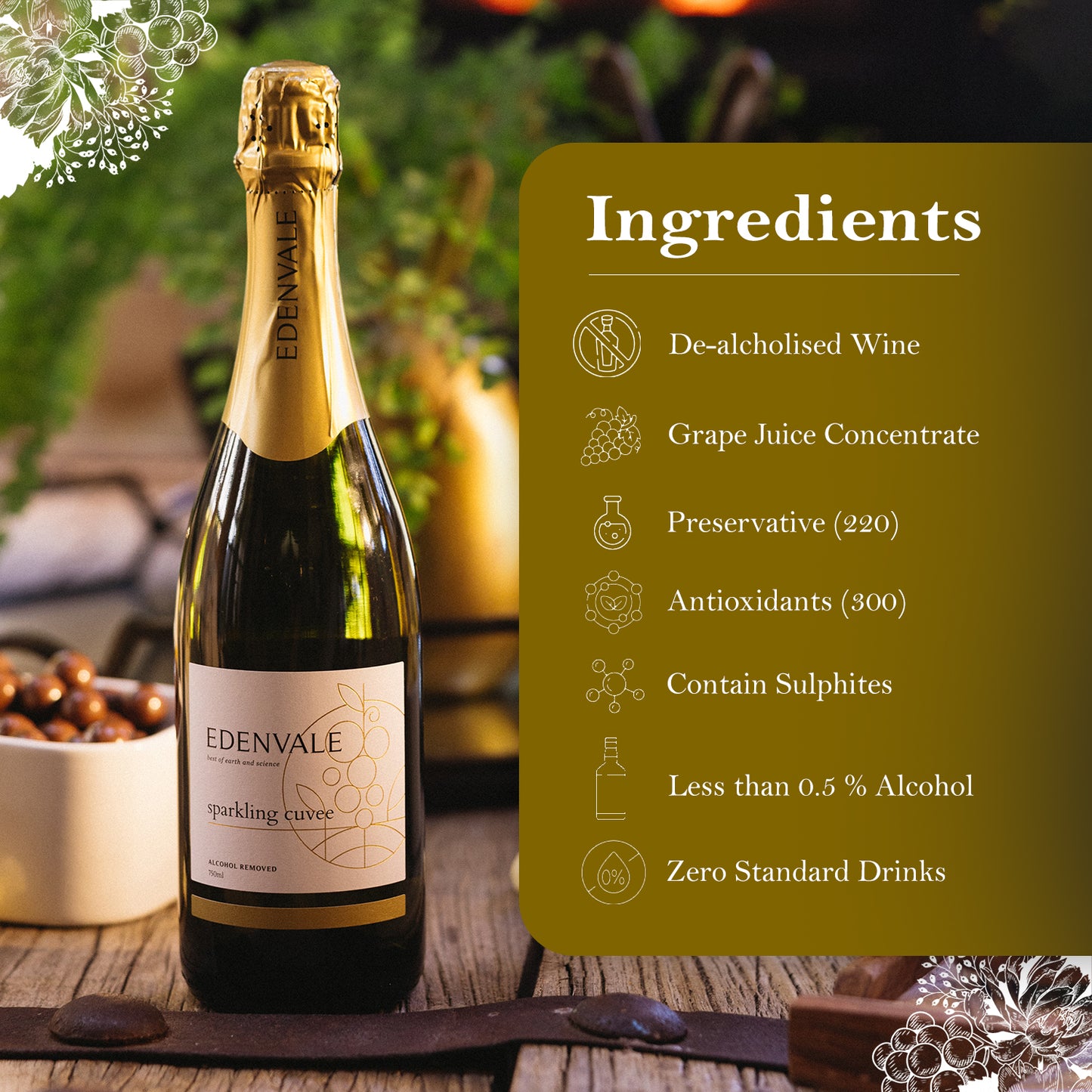 Edenvale Sparkling Cuvee 750 ml Non Alcoholic Wine