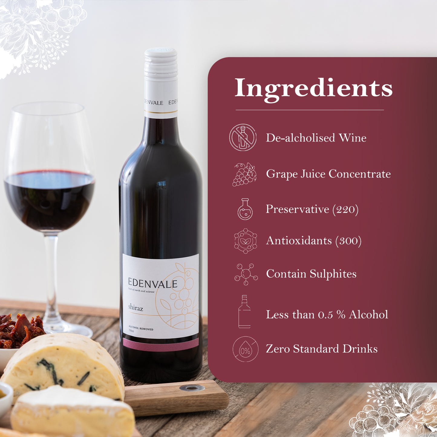 Edenvale Shiraz 750 ml Non Alcoholic Wine
