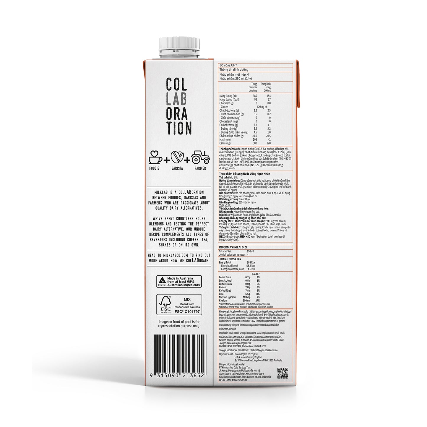 MILKLAB Almond Milk | Plant-Based & Barista-Ready