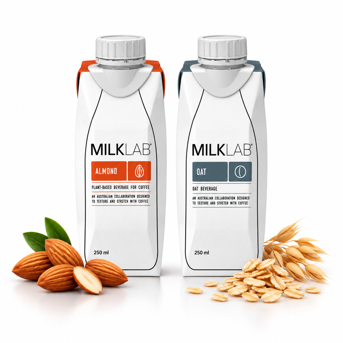 Milklab - Almond & Oat Barista Milk - Barista Grade Plant- Based Milk Made with 100% Australian Almonds / Oats - 1 Litre