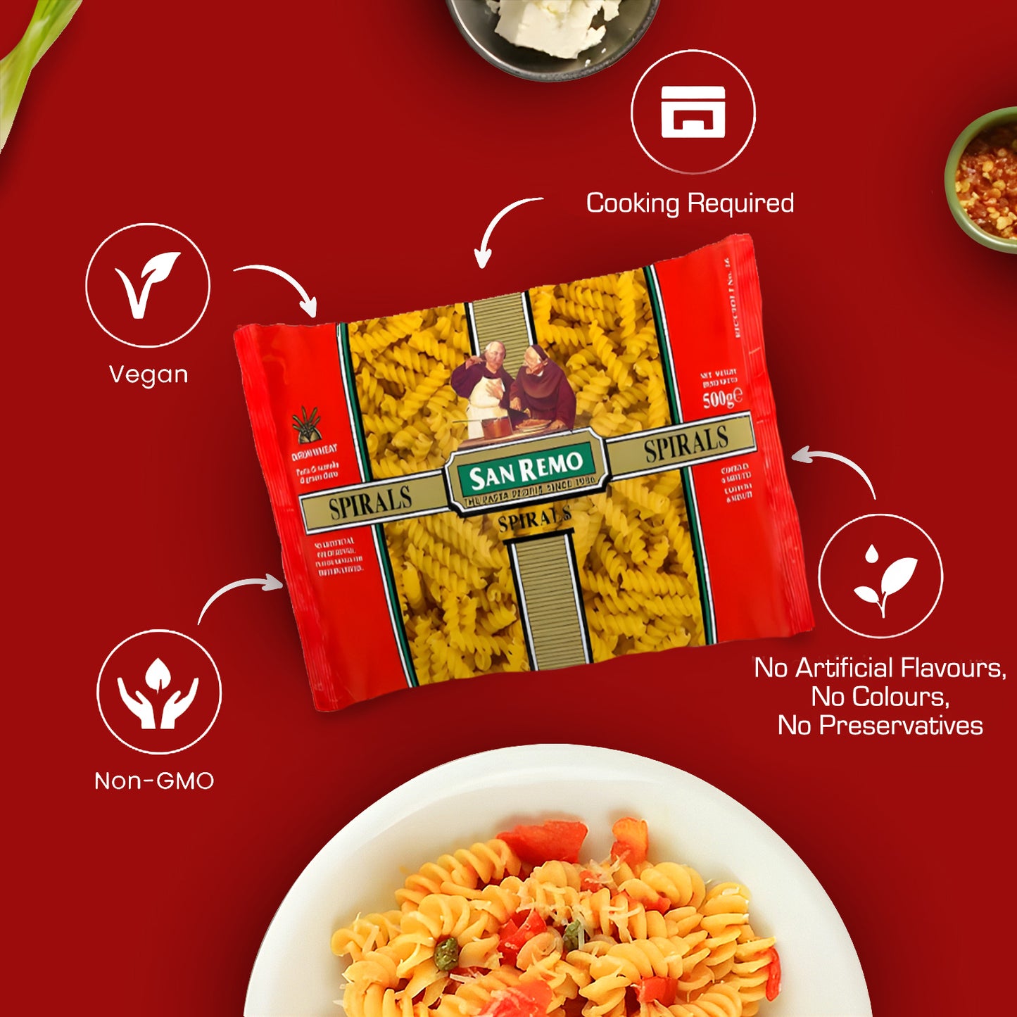 San remo Veg Spirals Pasta, 375g