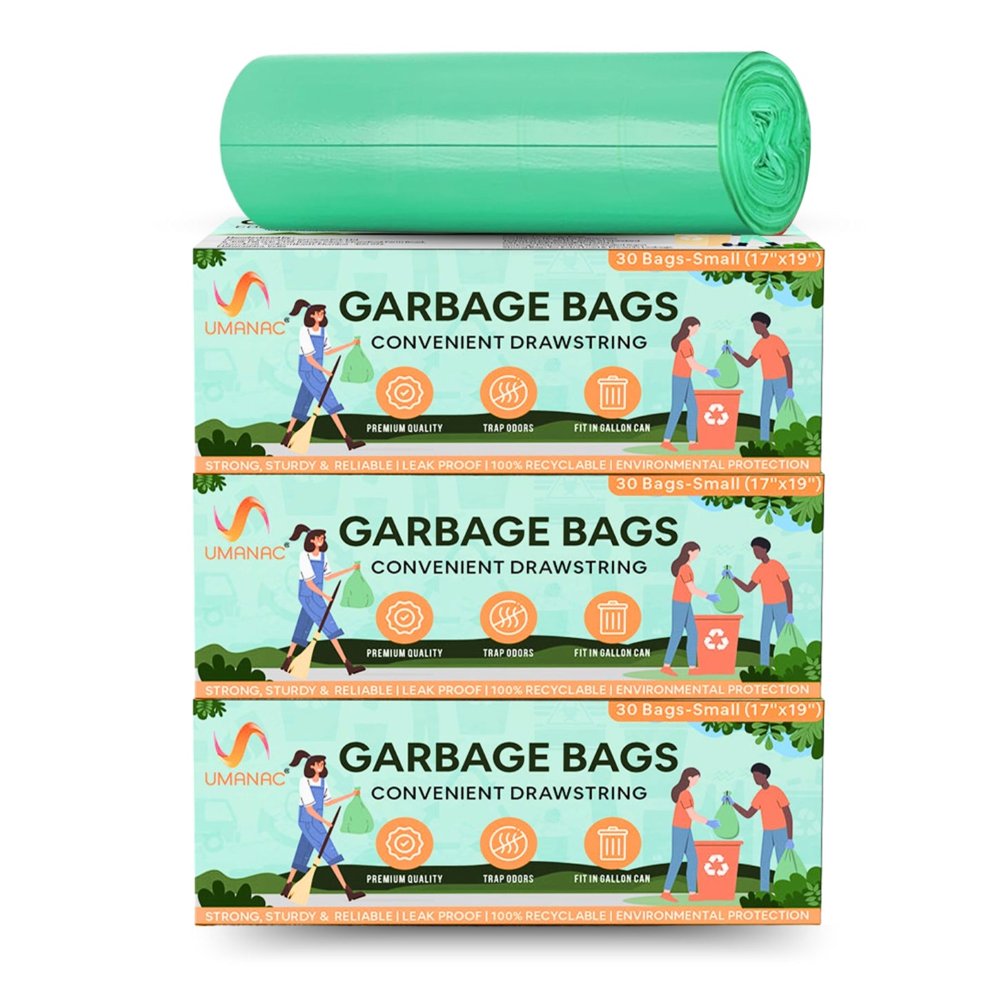 Garbage Bag Biodegradable- Small- 17X 19 Inches
