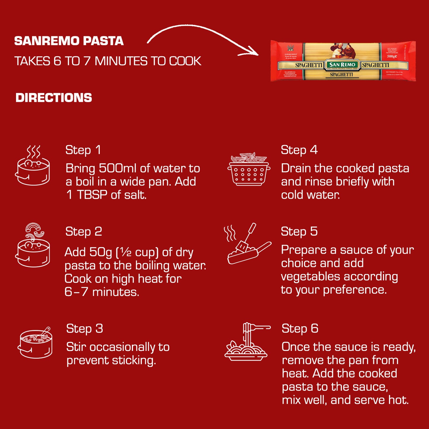 San Remo Spaghetti Pasta, 500g